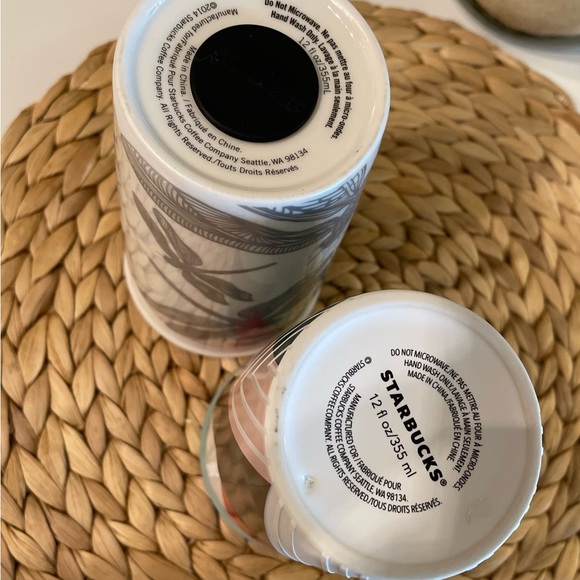 Starbucks Dragon Lilly pad 2014 & Holiday Modern Trees 2017 coffee mug - Picture 3 of 5